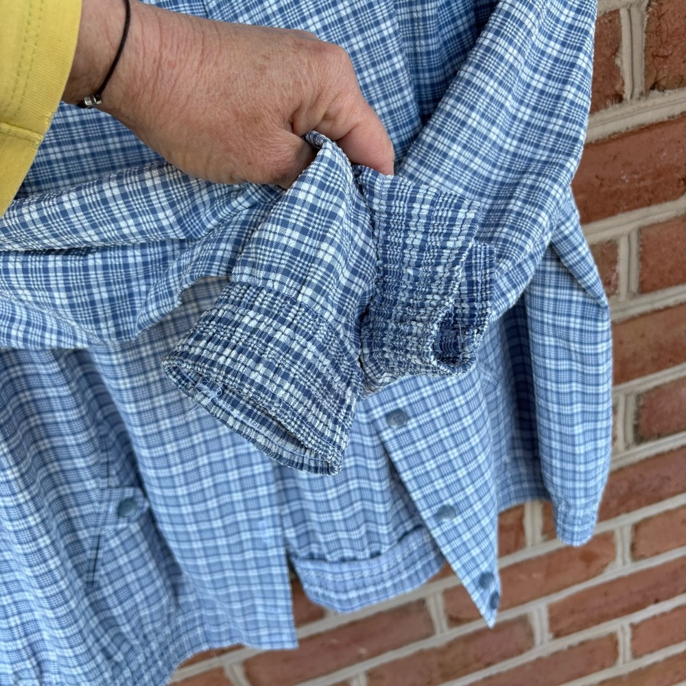 Blue Plaid Button-Up Jacket - image 6